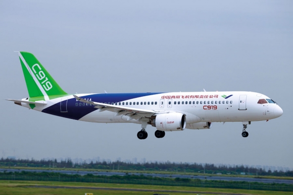 Первый летный экземпляр С919 во втором испытательном полете, 28&nbsp;сентября 2017 г. Фото: cnbeta.com