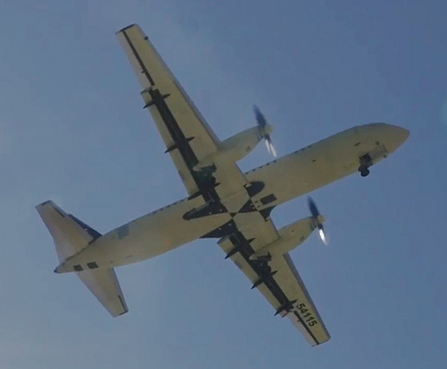 На кадре из ролика ОАК &ndash; Ил-114-300 №0110 в первом полете 31 марта 2024 года