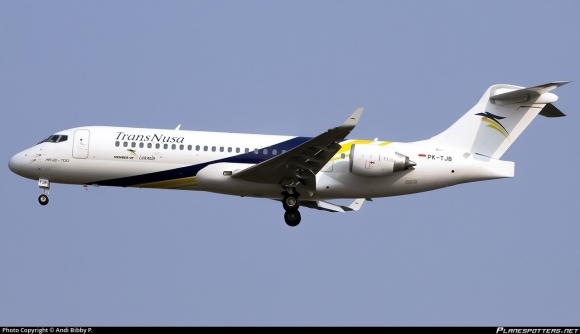 Второй самолет ARJ21-700, поставленный COMAC на экспорт &ndash; индонезийской авиакомпании TransNusa. Фото: Andi Bibby P.