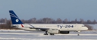Ту-204-100В, поступивший в парк &laquo;Ред Вингс&raquo; 20 марта 2024 года. Кадр видеоролика ОАК